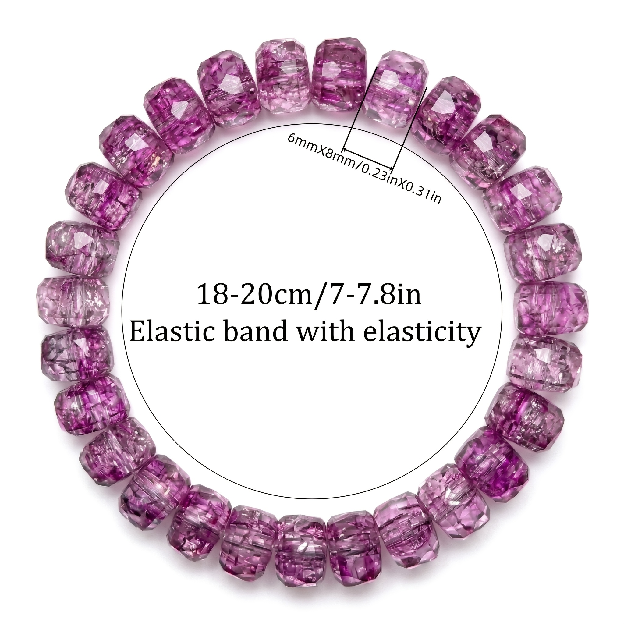 Natural Pink Crystal Multi-Faceted Cut Stretch Bracelet
